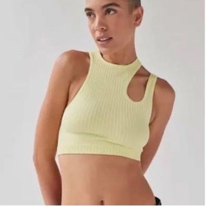 Urban Outfitters Out From Under yellow ribbed seamless cut out crop top